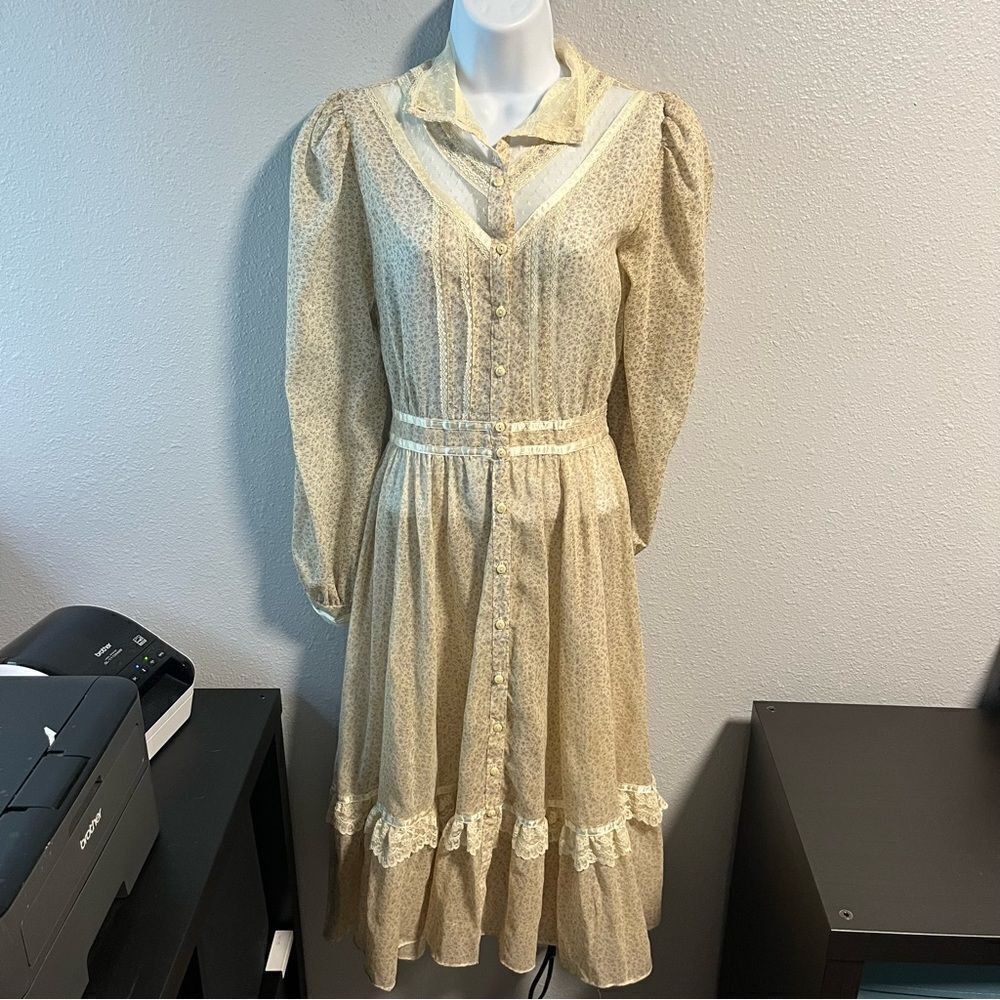 Gunne Sax Prairie Long Sleeve Midi Dress - Picture 7 of 16
